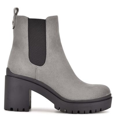 Booties Nine West Quies Chelsea Heeled Mujer Gris | 6574QTYDA