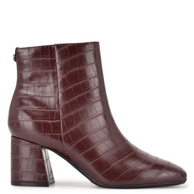 Booties Nine West Vivy 9x9 Heeled Mujer Burdeos | 6245UBDYL