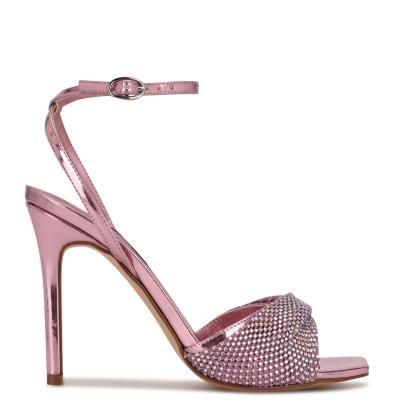 Dress Sandals Nine West Twinkle Heeled Mujer Rosas Claro | 1467RBKLC