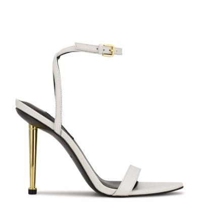 Sandalias Con Tiras Nine West Reina Ankle Mujer Blancas | 6297OPIJY