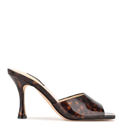 Sandalias Deslizantes Nine West Perfact Heeled Mujer Cafe | 2185MSQAB