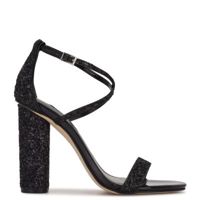 Sandalias Tacones Nine West Celebra Mujer Negras | 1072CFVBY