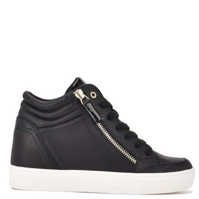 Zapatillas Nine West Tons High Top Hidden Wedge Sneakers Mujer Negras | 2530AWMNE