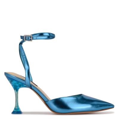 Zapatos De Salon Nine West Harlowe Ankle Strap Mujer Azules | 3697LNQJO